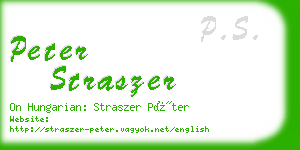 peter straszer business card